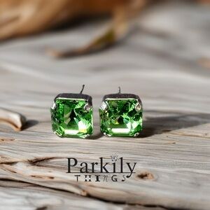 Handcrafted post earrings with Swarovski crystal